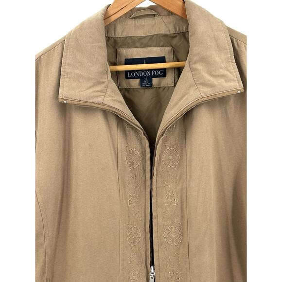 London Fog Windbreaker Jacket Womens Sz XLarge Beige Drawstring - Picture 7 of 13